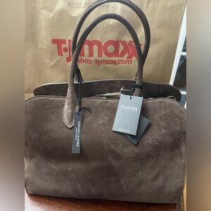 Viral Claudia Firenze Chocolate Brown Suede Row Margaux Style Bag